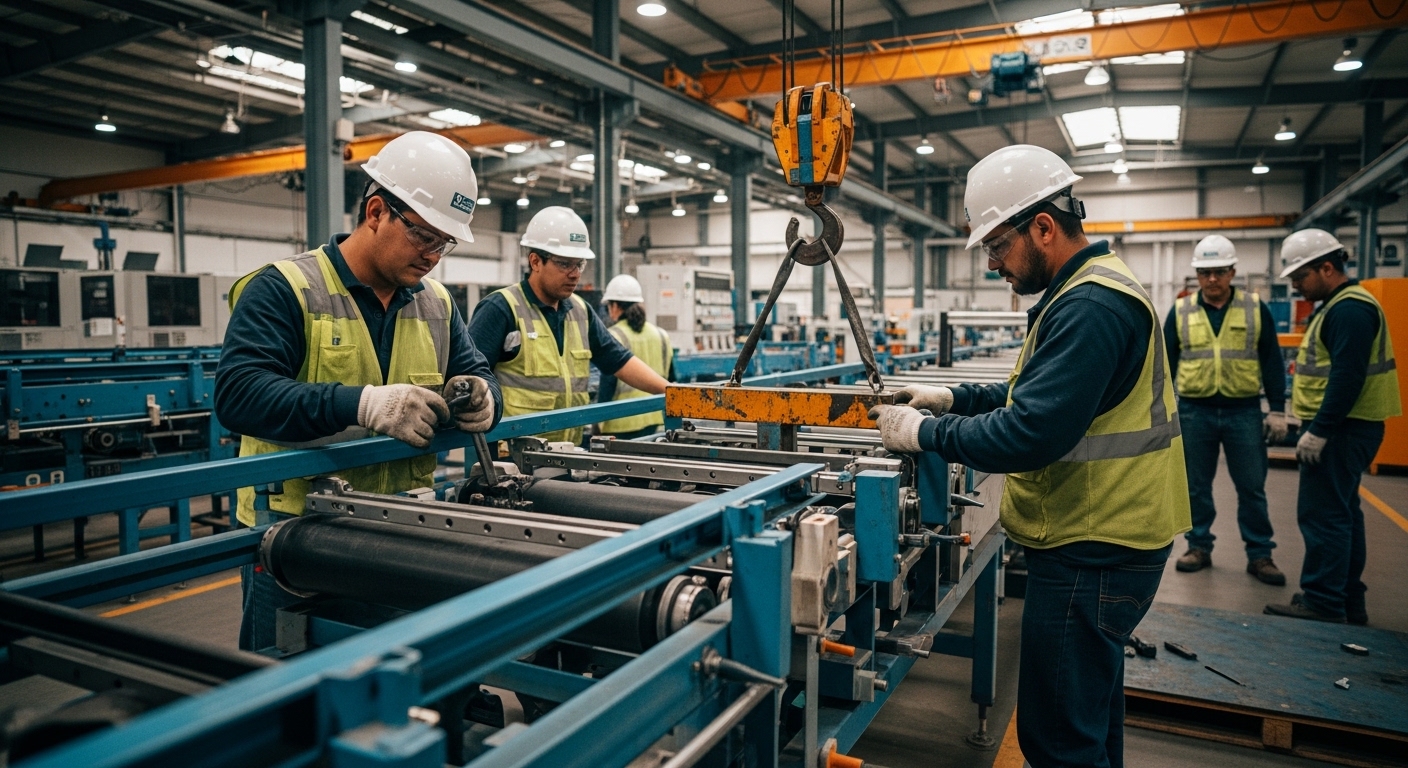Desmontaje seguro de sistemas de transportadores industriales