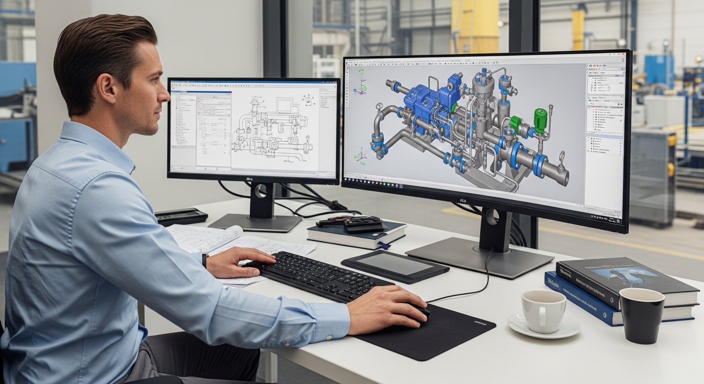 Diseño mecánico en AutoCAD para sistemas hidráulicos