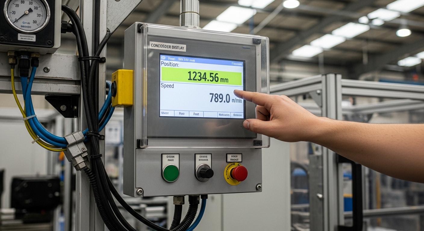 Encoder display para medición de posición y velocidad