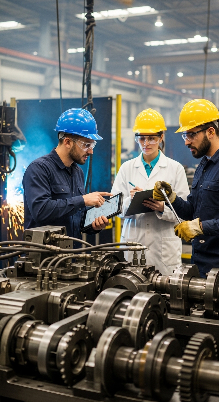 Proceso de mantenimiento de maquinaria industrial