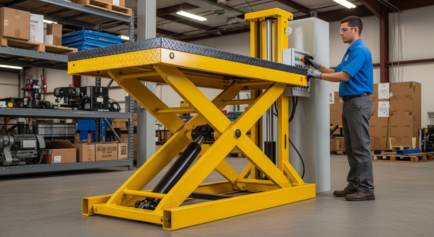 Mesa scissor industrial de tijera
