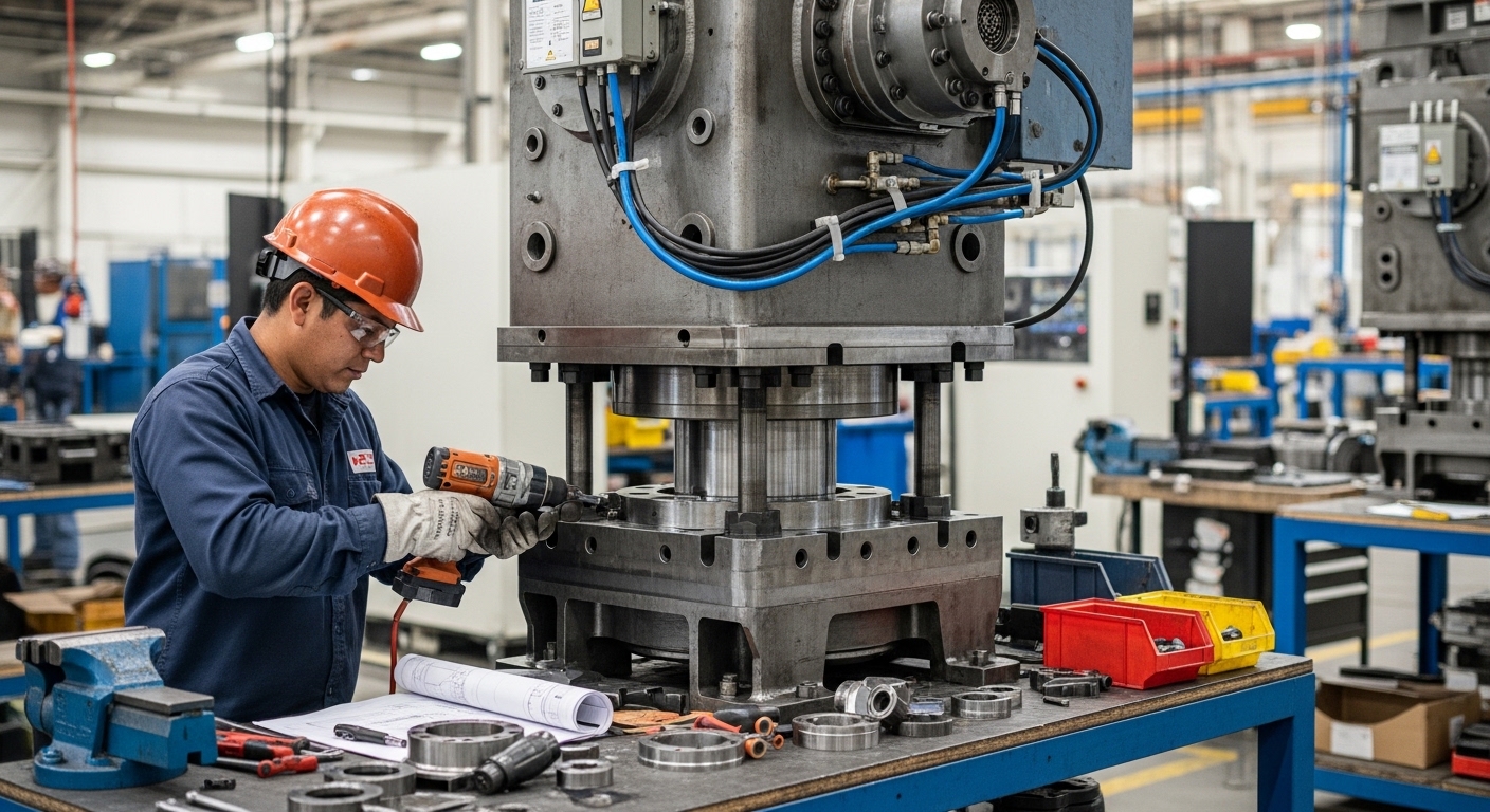Montaje profesional de prensas hidráulicas industriales