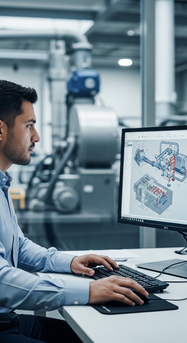 Proceso de diseño AutoCAD industrial